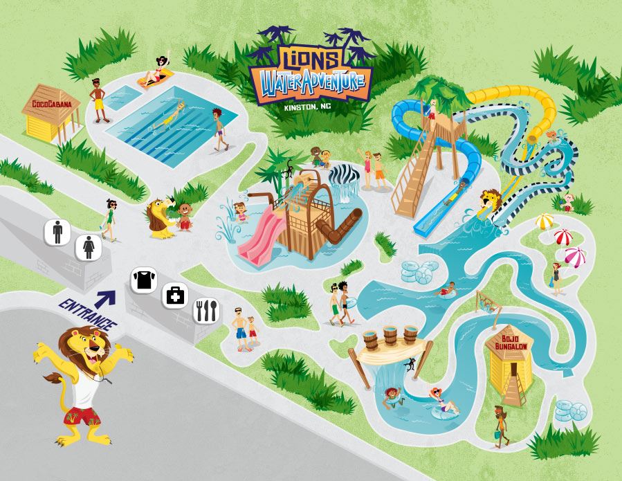 Graphic map of Lions Water Adventure